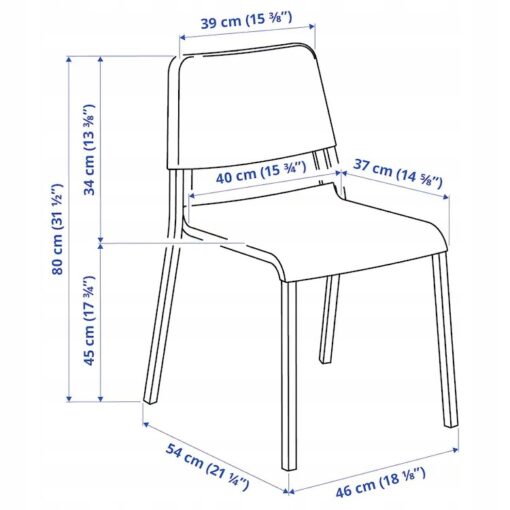 IKEA TEODORES KRZESŁO BIAŁE 46x54x80cm - obrazek 6