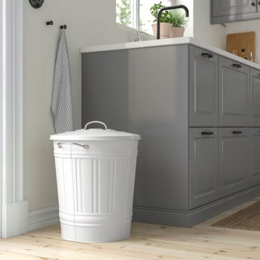 IKEA KNODD KOSZ NA ŚMIECI Z POKRYWKĄ BIAŁY 40 L - obrazek 3