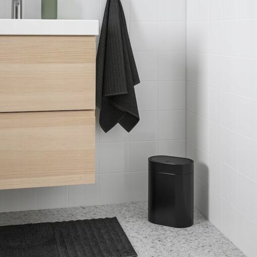 IKEA BROGRUND KOSZ Z POKRYWKĄ NA PRZYCISK CZARNY - obrazek 6