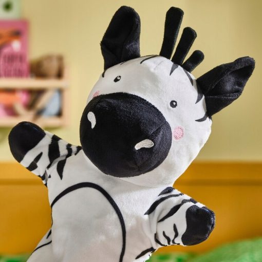 NATTHAGER 3-elementowy zestaw pacynek, Krokodyl zebra/tygrys wielobarwny - obrazek 2