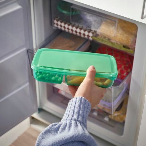 IKEA PRUTA Pojemnik z pokrywką, dzielony liliowy zielony, 22x14x5 2 sztuki - obrazek 6