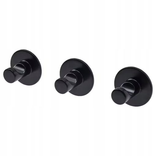 IKEA SKOGHALL Haczyk samoprzylepny, czarny,zestaw 2 szt.