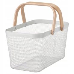 IKEA RISATORP Kosz na owoce, uniwersalny,Kosz, biały, 27x42x23 cm
