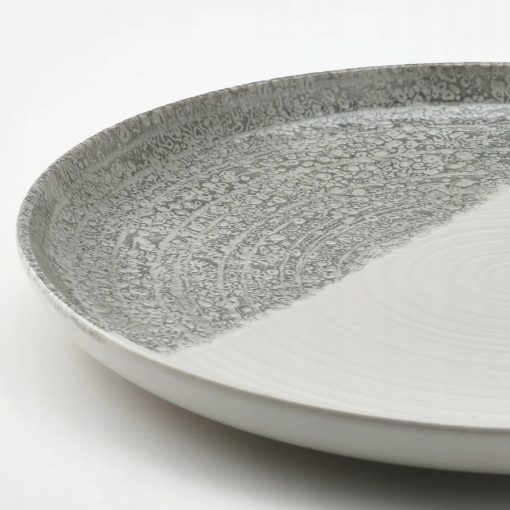IKEA KRUSTISTEL Talerzyk,Zestaw 6szt. wzór/jasnoszary, 20 cm - obrazek 2