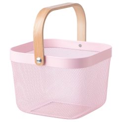 IKEA RISATORP Kosz na owoce, uniwersalny, różowy, 25x26x18 cm