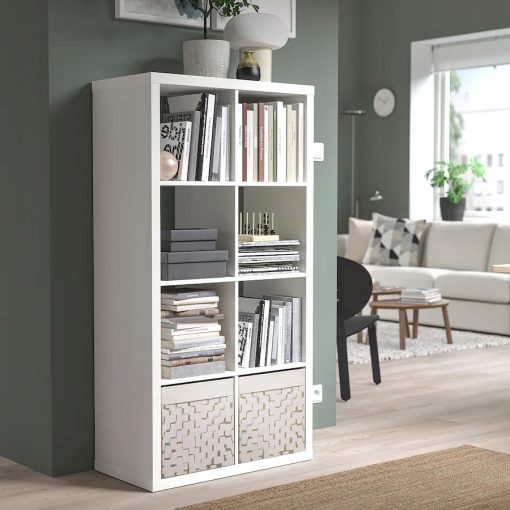 IKEA DRONA Zestaw 3szt, Pudełko, beżowy/wzór turkusowy, 33x38x33 cm - obrazek 6