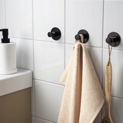IKEA SKOGHALL Haczyk samoprzylepny, czarny,zestaw 2 szt. - obrazek 2