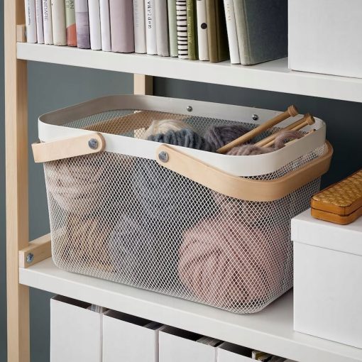 IKEA RISATORP Kosz na owoce, uniwersalny,Kosz, biały, 27x42x23 cm - obrazek 4