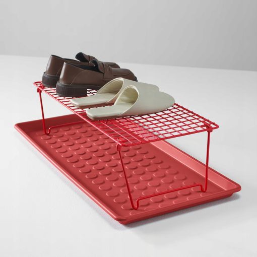 IKEA GREJIG Półka na buty, jaskrawoczerwony, 58x27x17 cm - obrazek 2