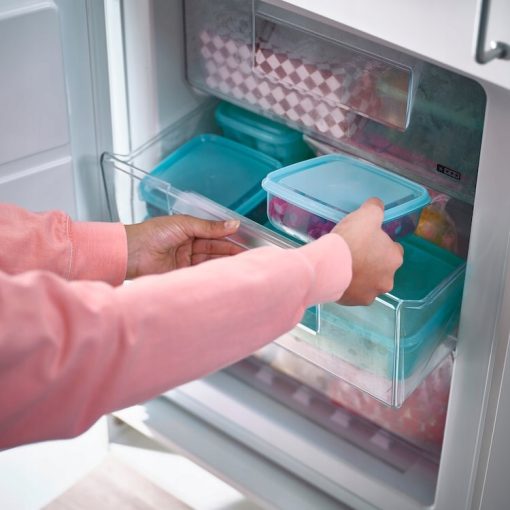 Pojemnik na żywność z pokrywką, niebieski, 0.6 l zestaw 3szt. - obrazek 2